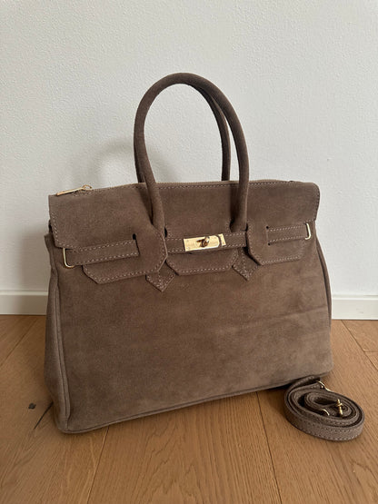 CHARLOTTE LARGE suede- con tracolla