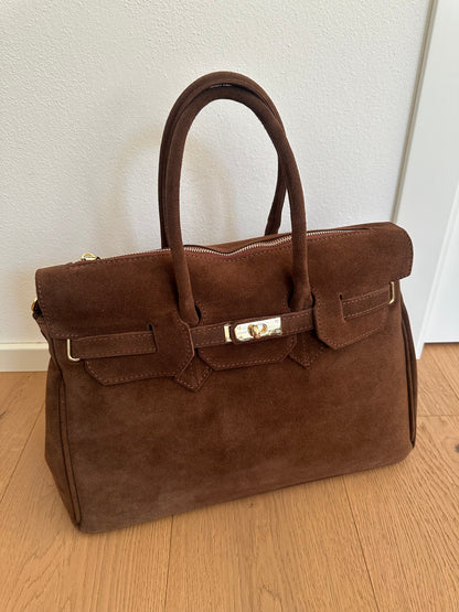 CHARLOTTE LARGE suede- con tracolla