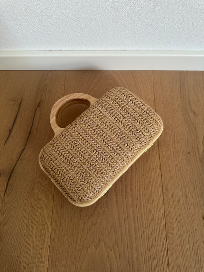 ANNA clutch - rafia e legno