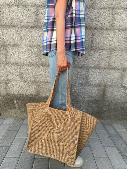 RONNY - tote artigianale rafia
