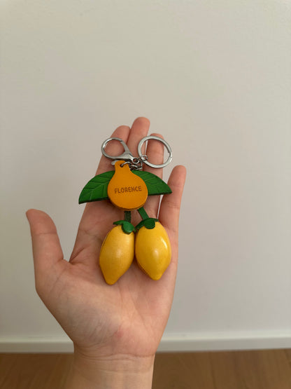 BAG CHARMS- Vera pelle limone