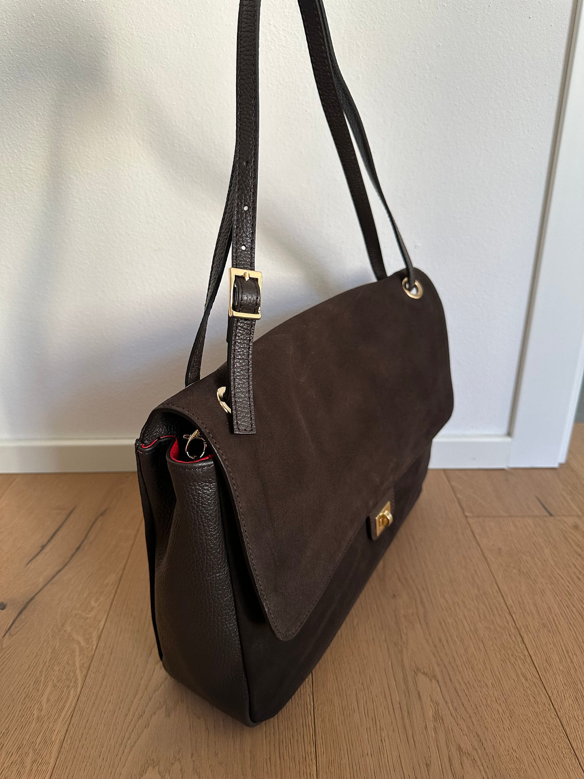 ANNABEL maxi camoscio- borsa a spalla