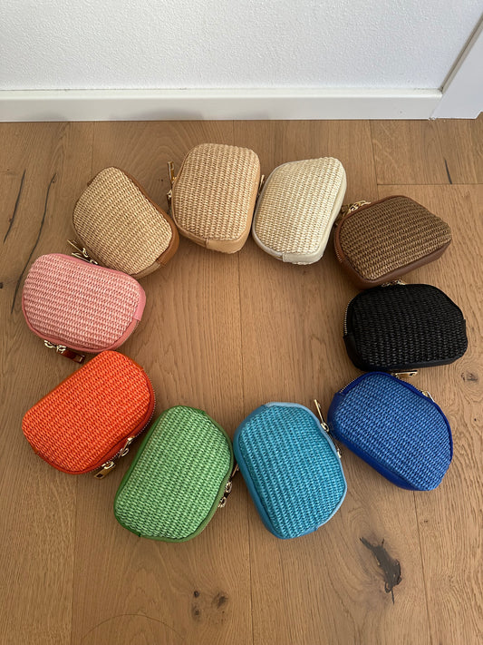 Portafoglio, portamonete in rafia