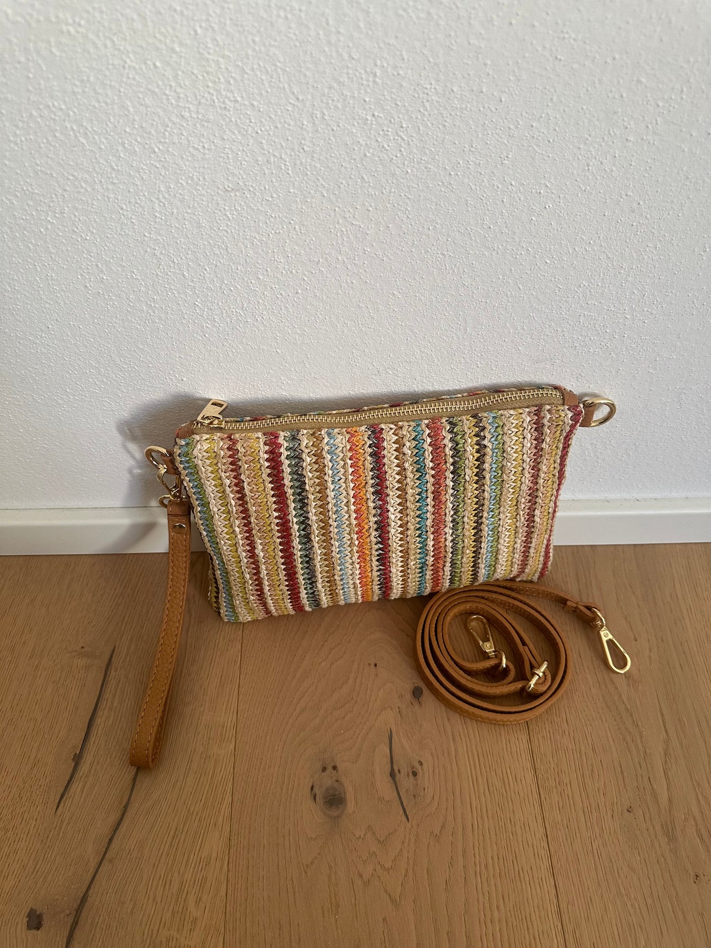 POCHETTE RAINBOW - rafia