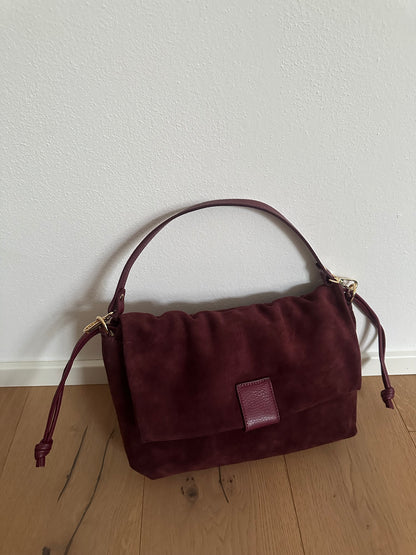 MIKA LARGE camoscio- borsa doppia tracolla