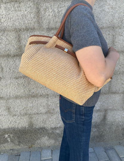 CORINNE LARGE- borsa a spalla rafia