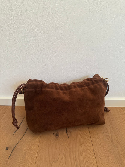 MIKA LARGE camoscio- borsa doppia tracolla