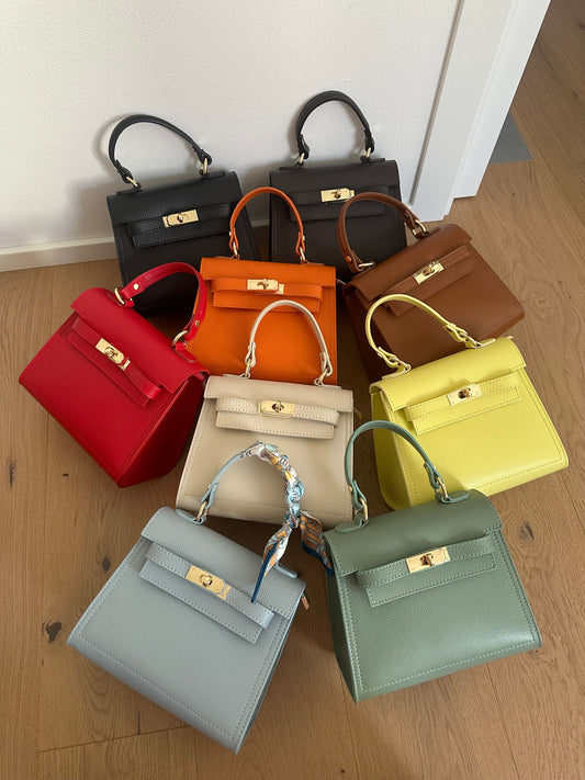 MEDIUM K- Borsa a mano in vera pelle