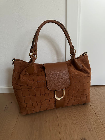 FIONA- shoulder bag camoscio stampa coccodrillo