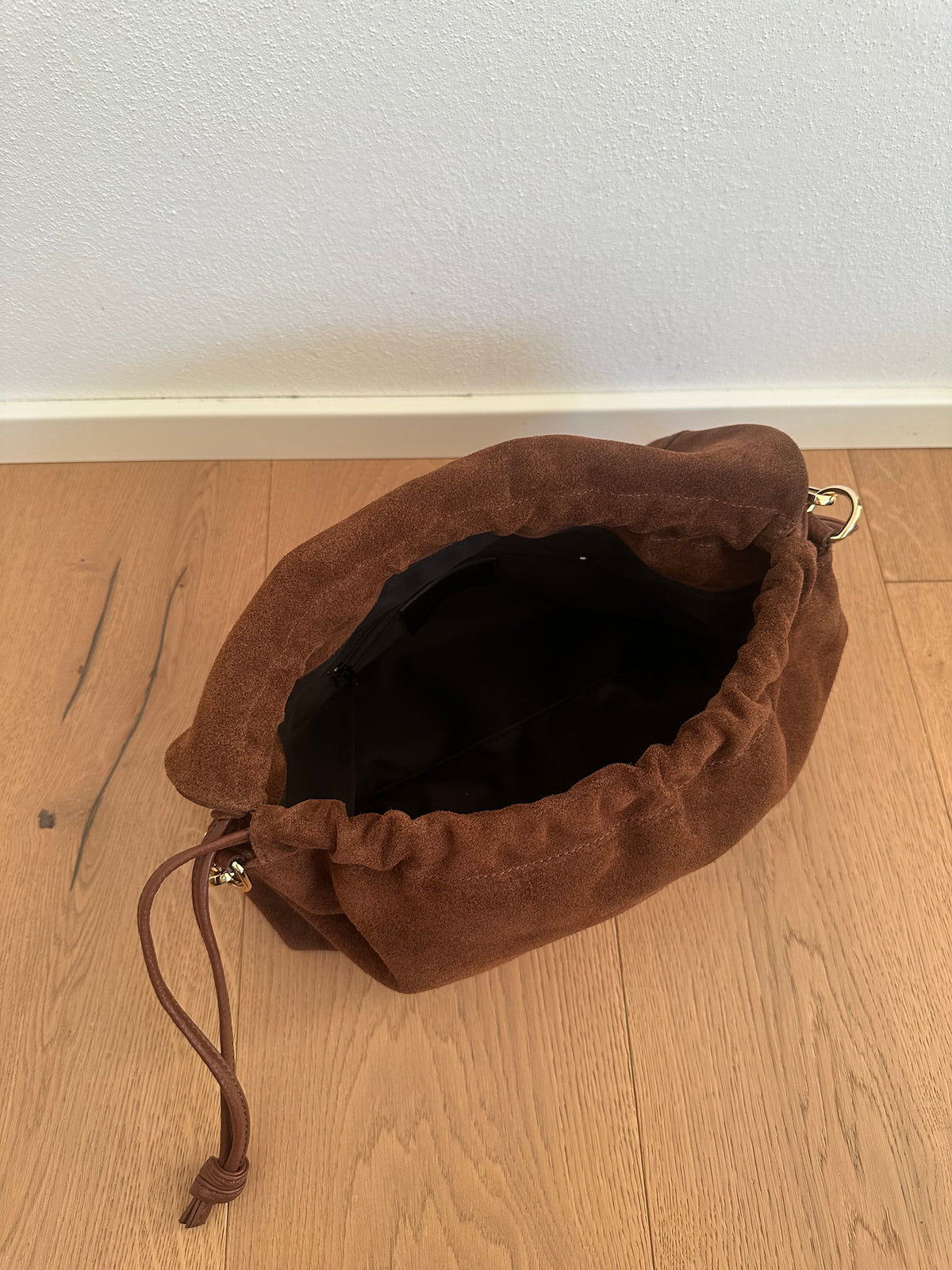 MIKA LARGE camoscio- borsa doppia tracolla