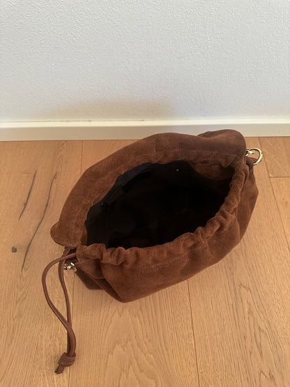 MIKA LARGE camoscio- borsa doppia tracolla