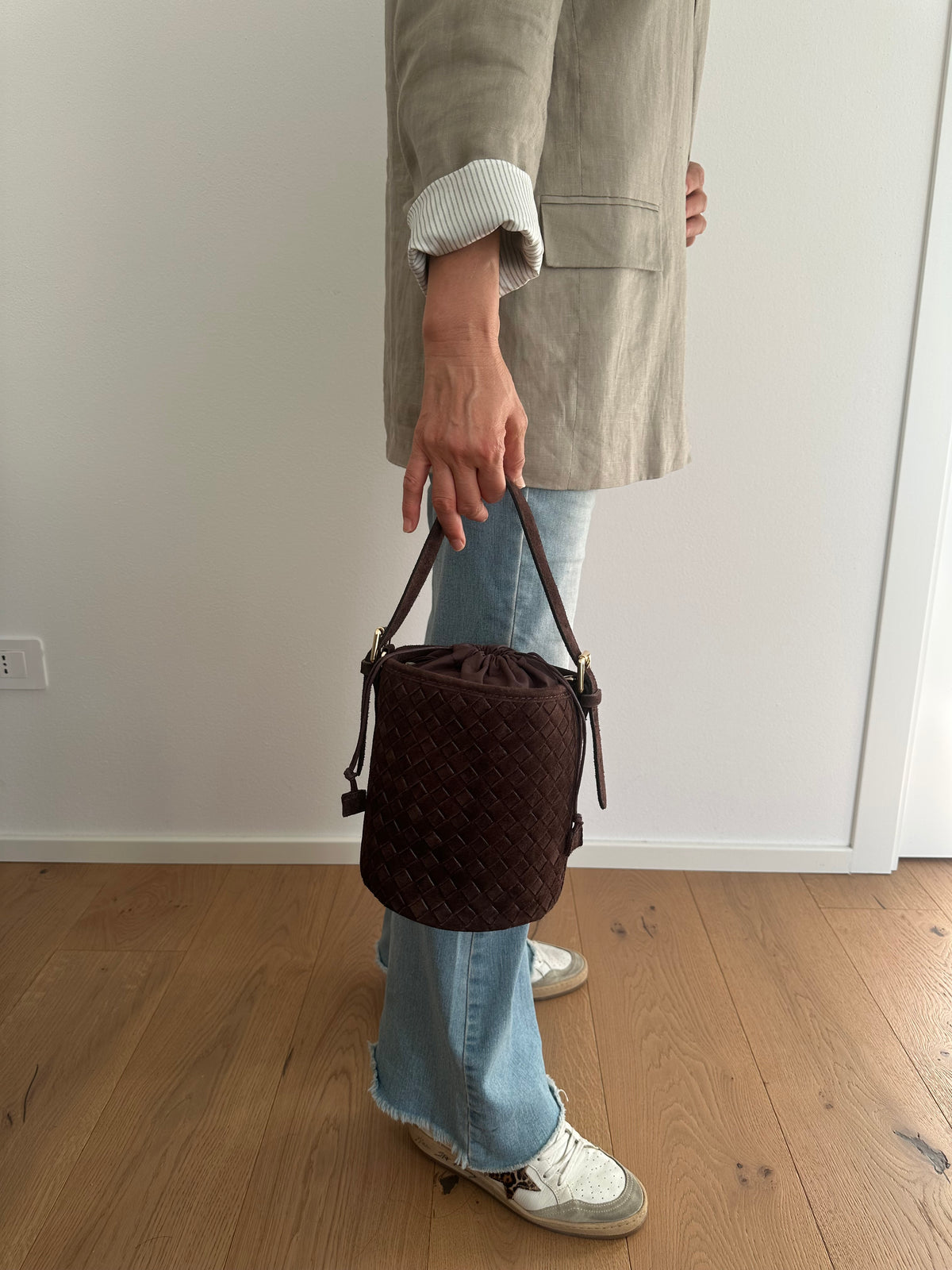 BARBARA- secchiello suede intrecciato