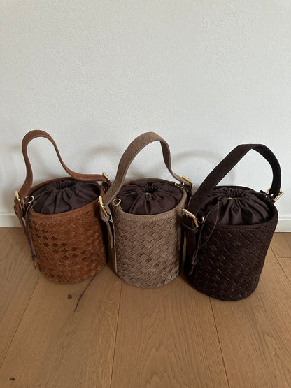 BARBARA- secchiello suede intrecciato