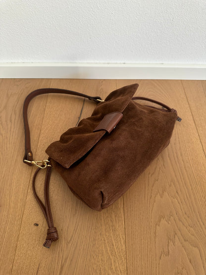 MIKA camoscio- borsa doppia tracolla