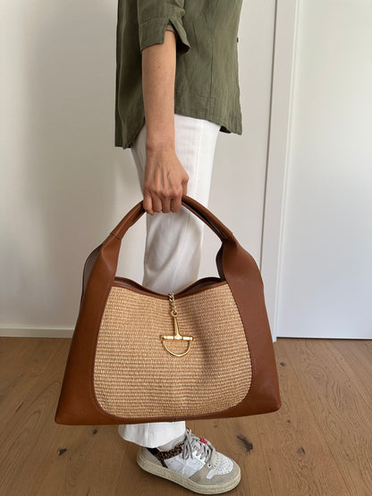 SVEVA rafia- LARGE shoulder bag