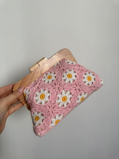HANA clutch - rafia e ricamo