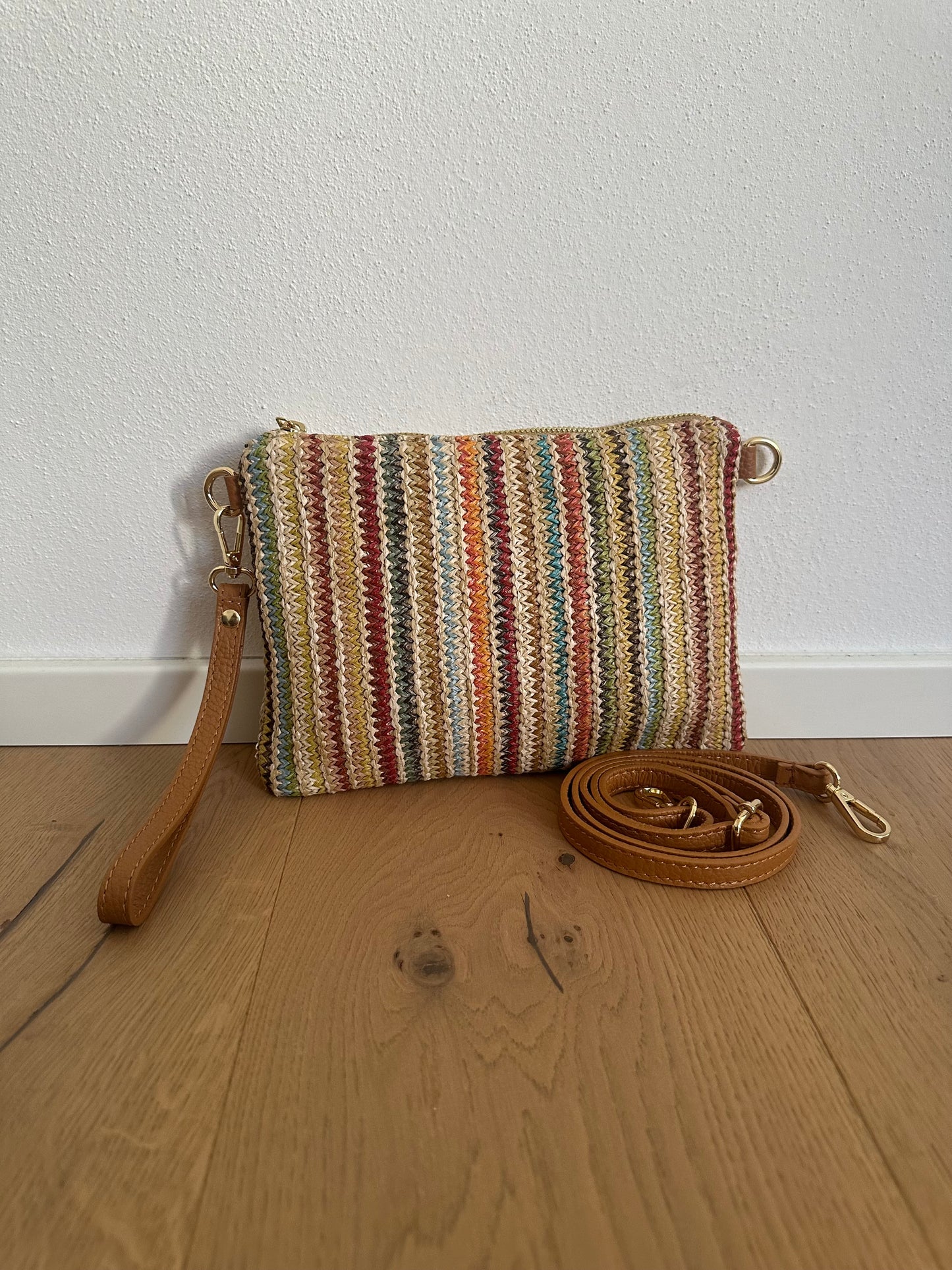 POCHETTE RAINBOW - rafia