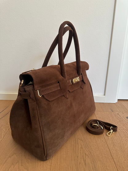 CHARLOTTE LARGE suede- con tracolla