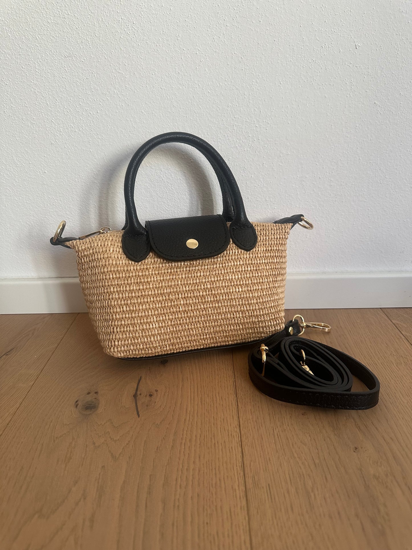 CHERIE – Raffia und echtes Leder
