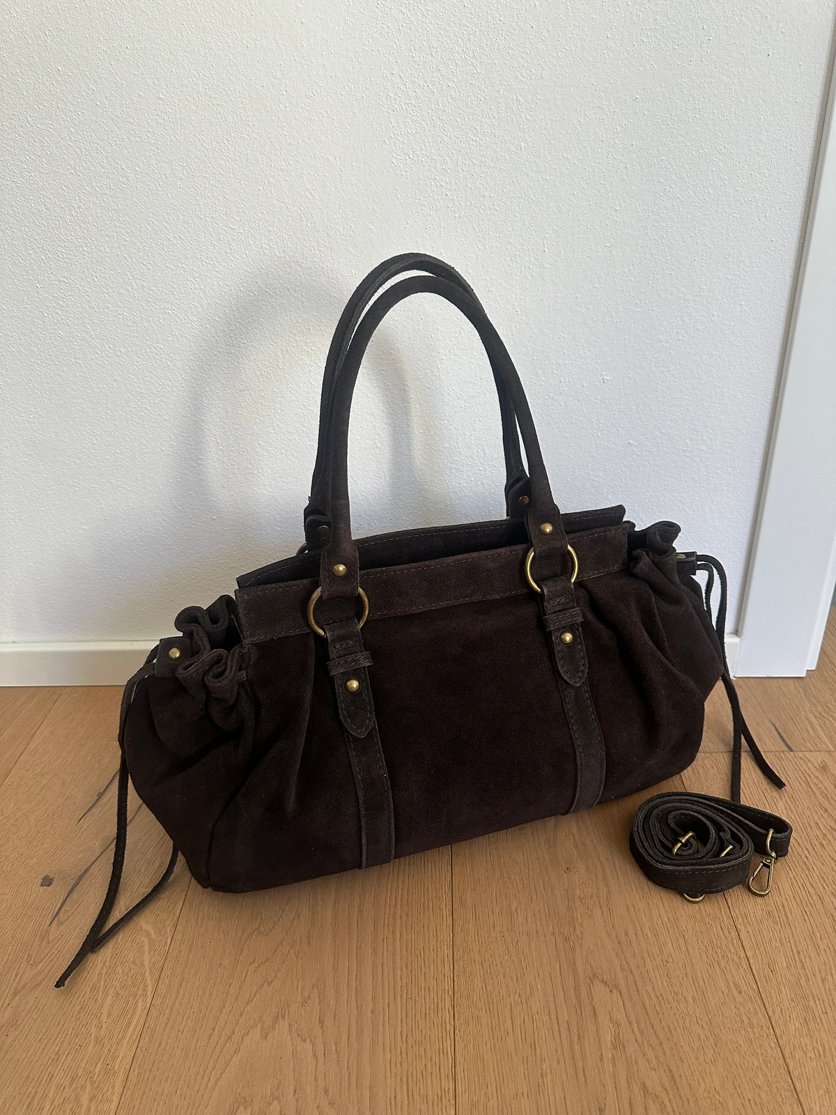 NAOMI camoscio- borsa con tracolla