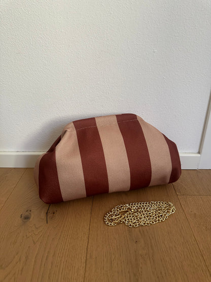 POCHETTE a righe- tracolla a catena