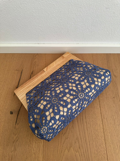 TINA clutch - rafia e legno