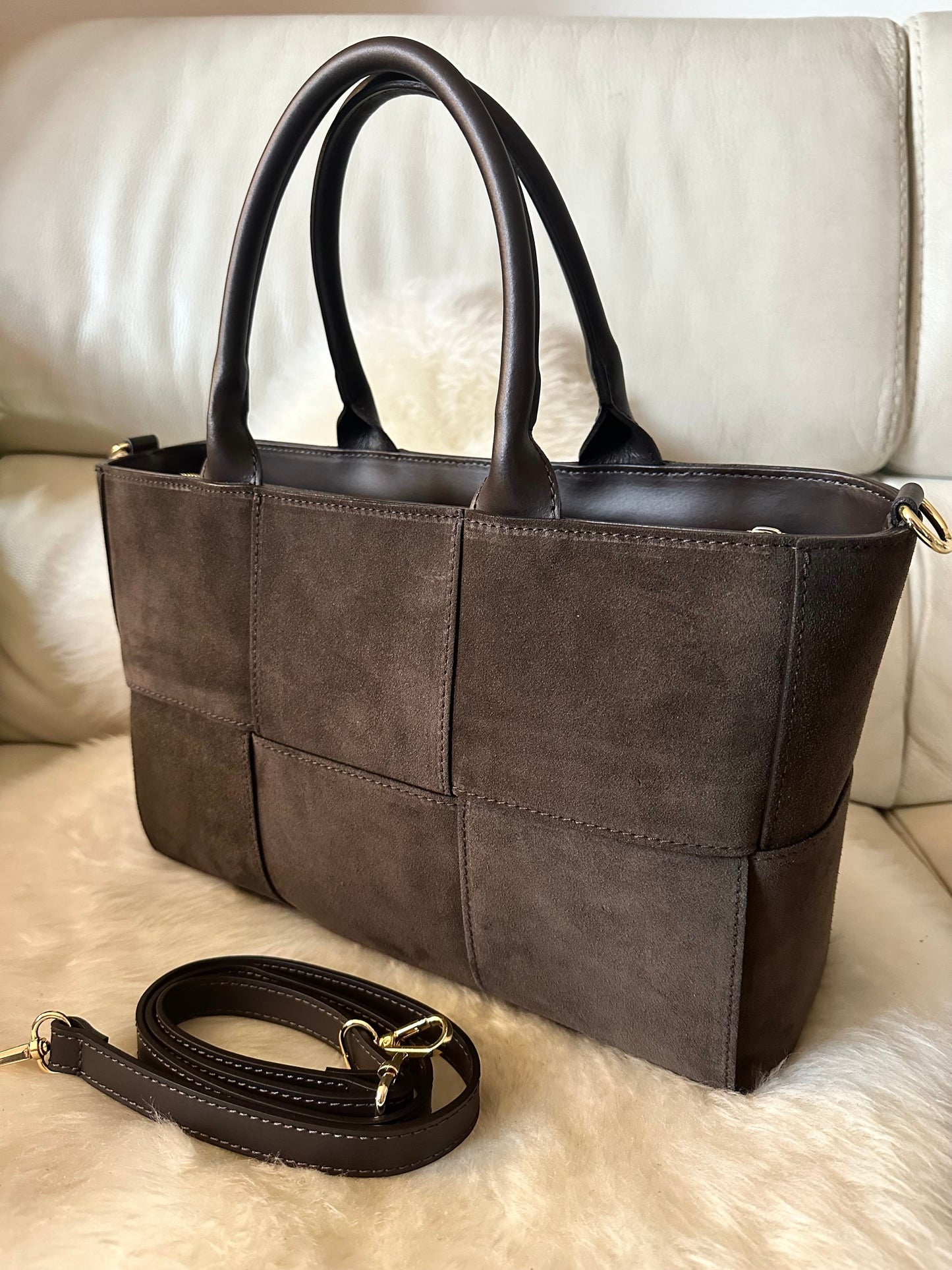 AMANDA suede large- tote bag