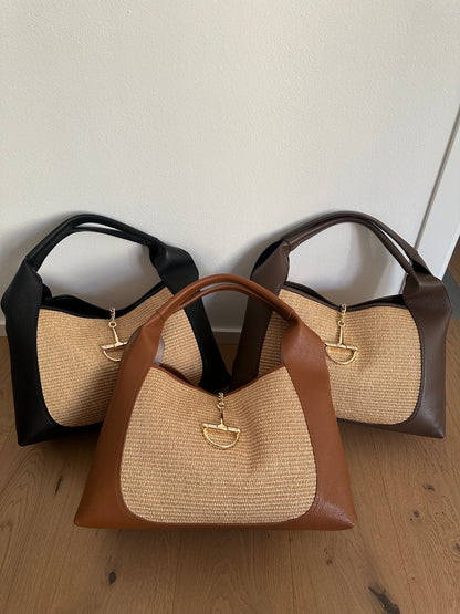 SVEVA rafia- LARGE shoulder bag