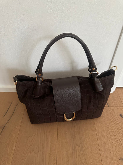 FIONA- shoulder bag camoscio stampa coccodrillo
