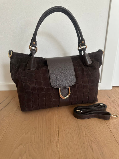 FIONA- shoulder bag camoscio stampa coccodrillo