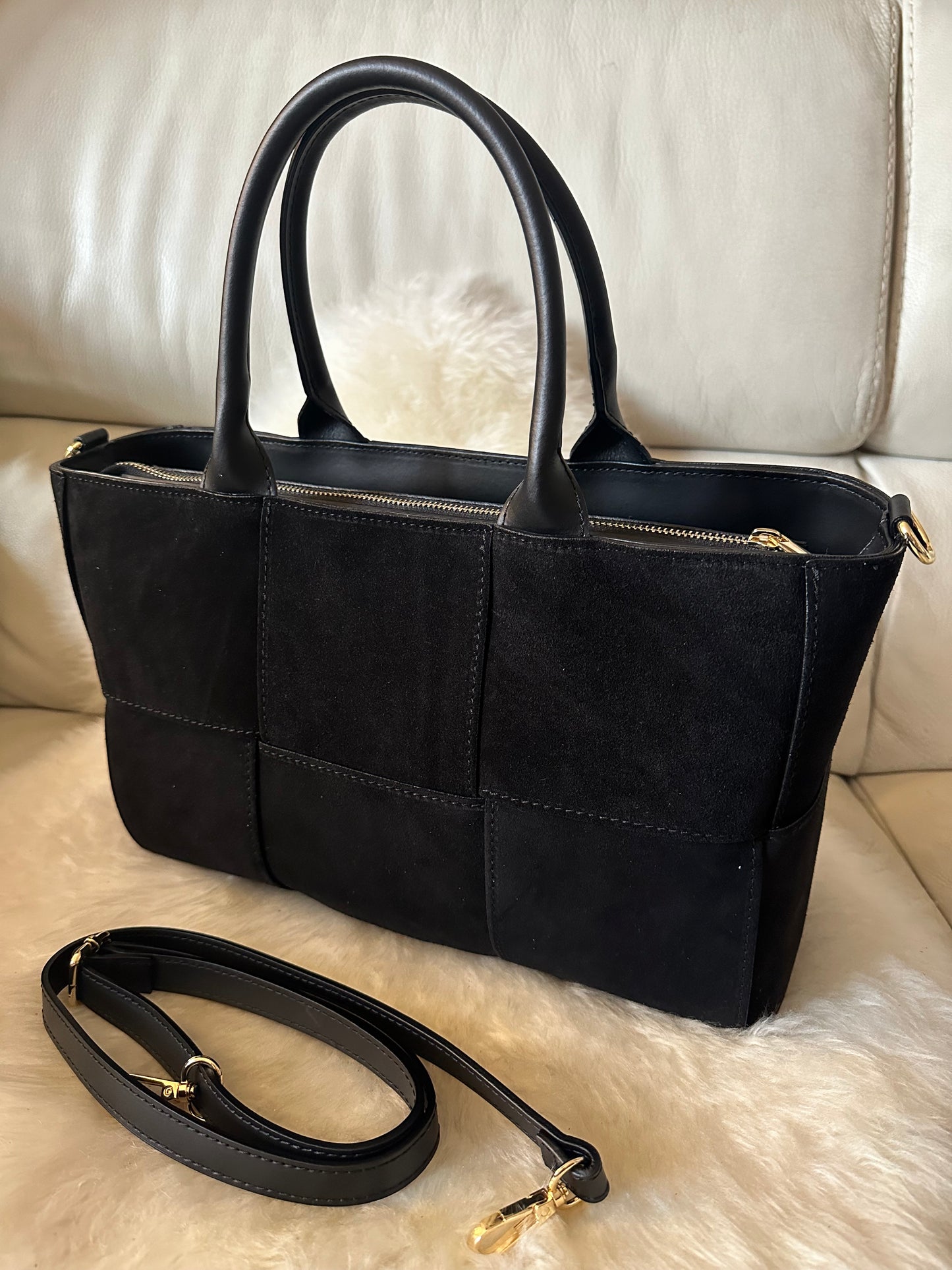 AMANDA suede large- tote bag