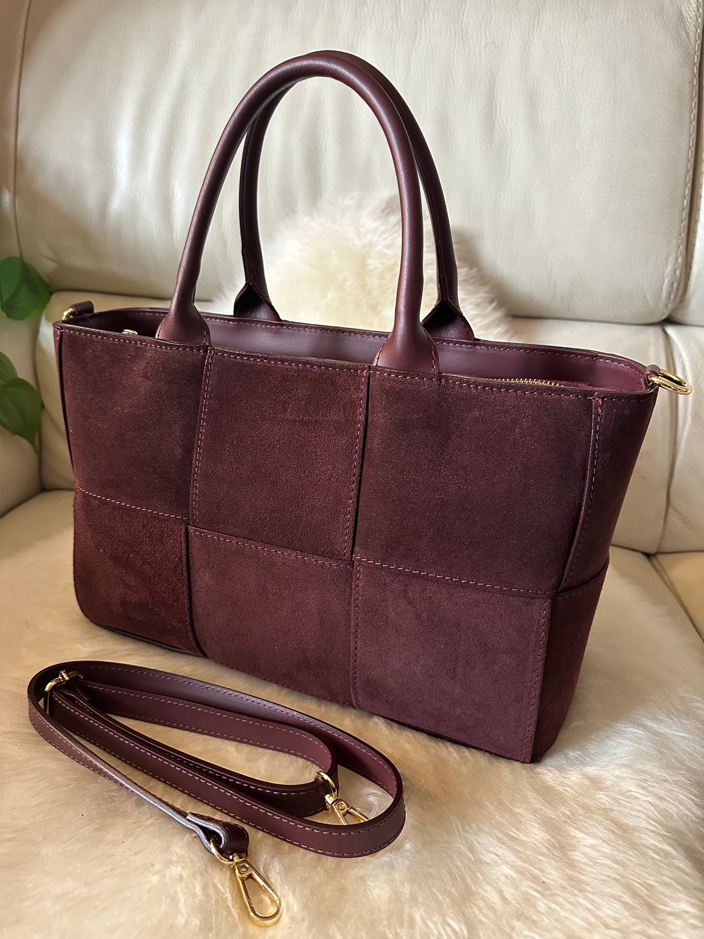 AMANDA suede large- tote bag