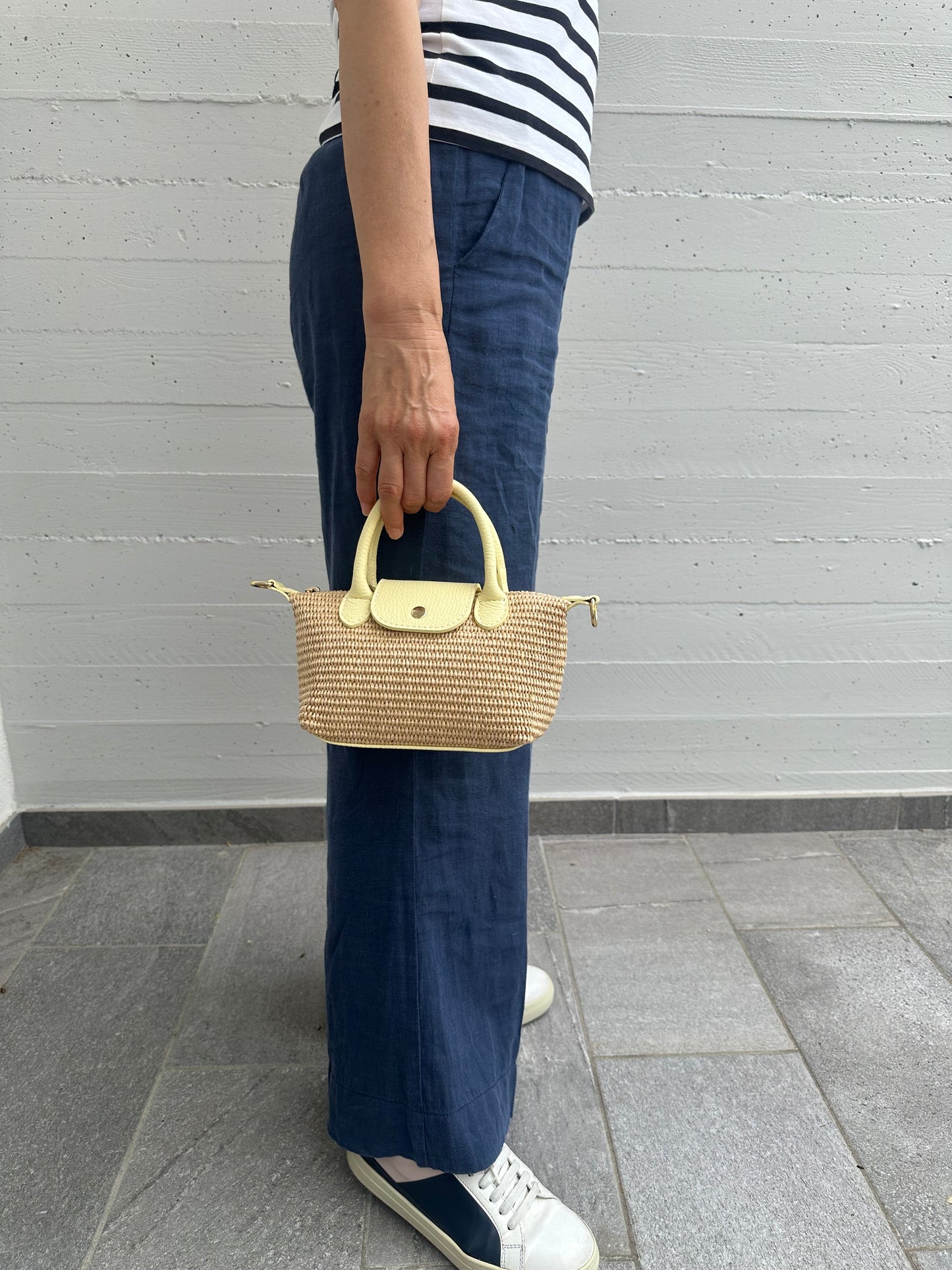 CHERIE – Raffia und echtes Leder