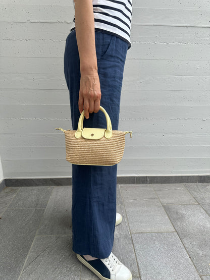 CHERIE – Raffia und echtes Leder
