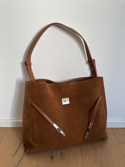 KIRA suede- borsa a spalla/ tracolla