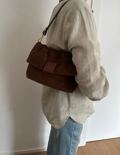 MIKA camoscio- borsa doppia tracolla