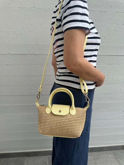 CHERIE – Raffia und echtes Leder