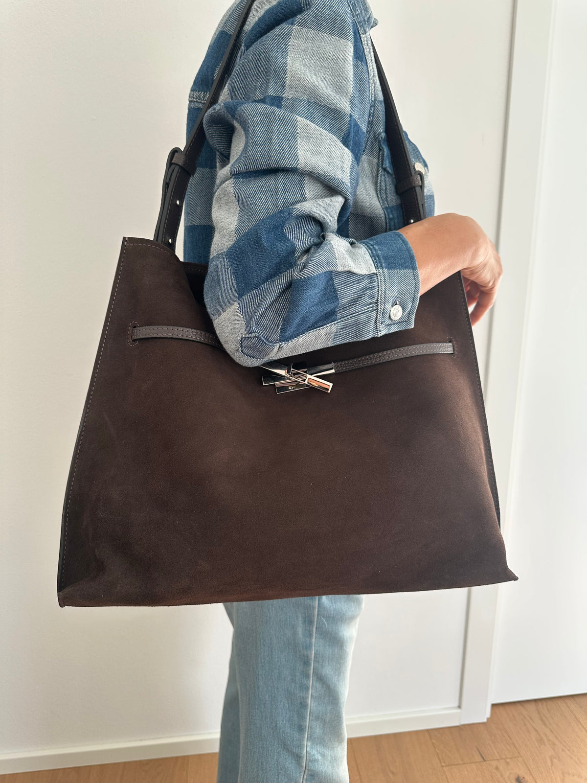 KIRA suede- borsa a spalla/ tracolla