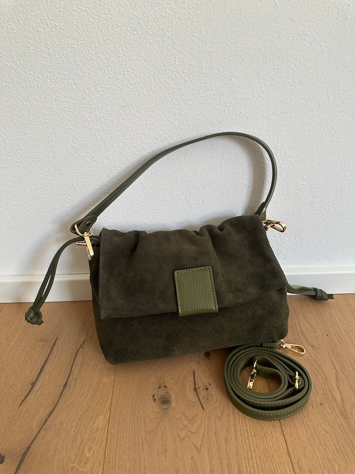 MIKA camoscio- borsa doppia tracolla