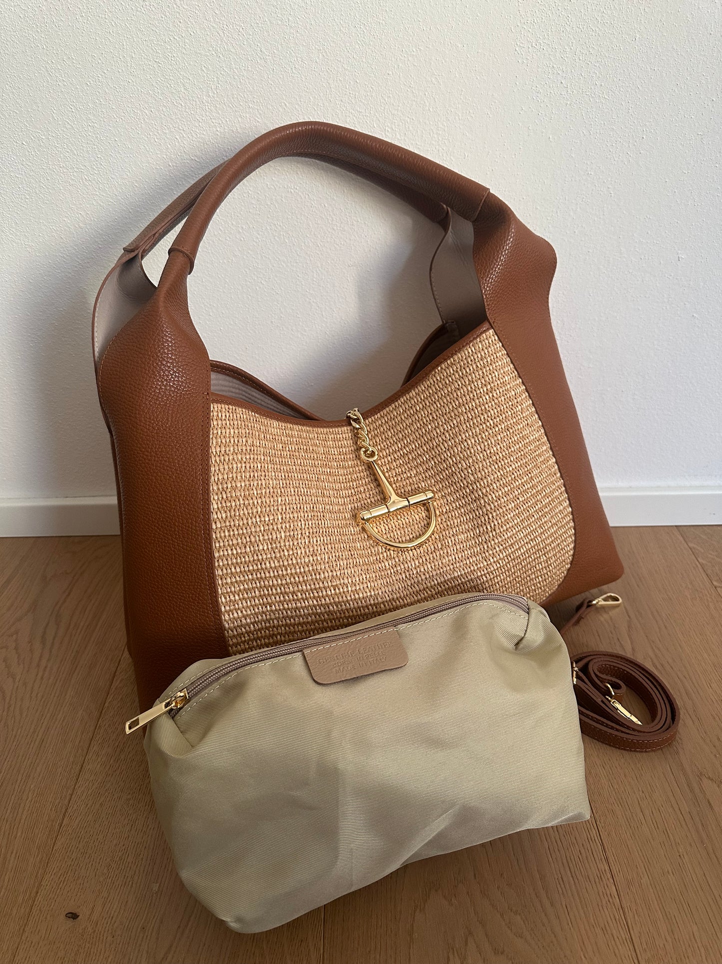 SVEVA rafia- LARGE shoulder bag