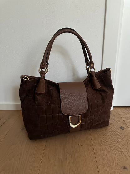FIONA- shoulder bag camoscio stampa coccodrillo