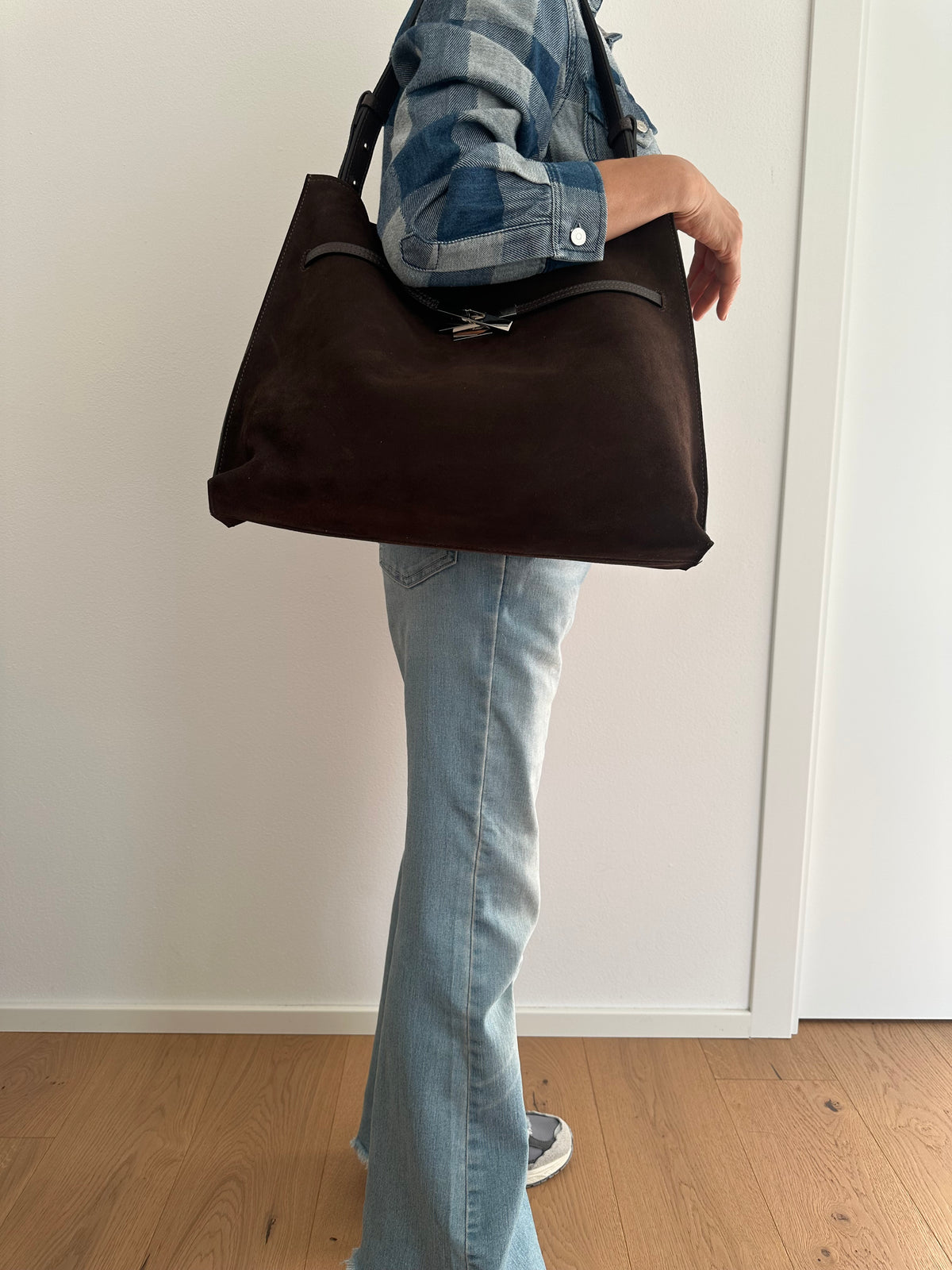 KIRA suede- borsa a spalla/ tracolla