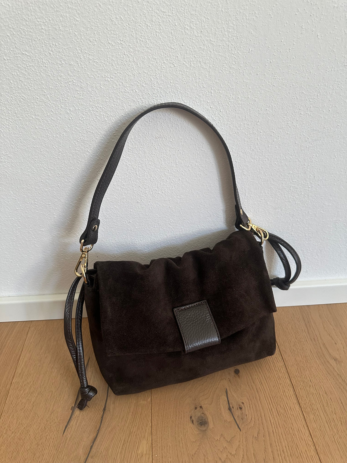 MIKA camoscio- borsa doppia tracolla