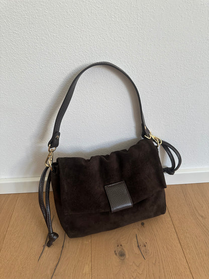 MIKA camoscio- borsa doppia tracolla