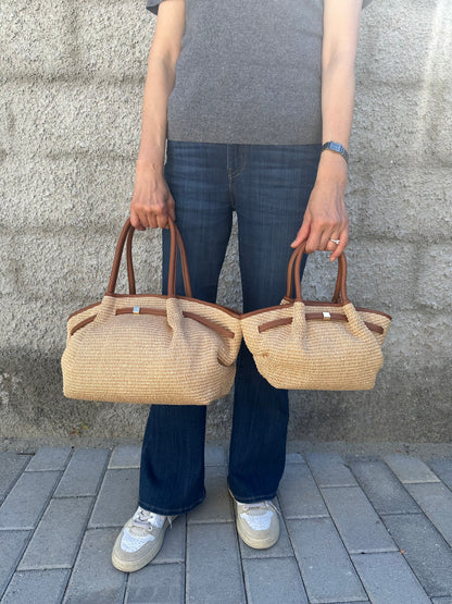 CORINNE LARGE- borsa a spalla rafia