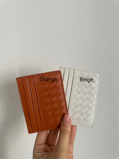 Woven cardholder - Vera pelle