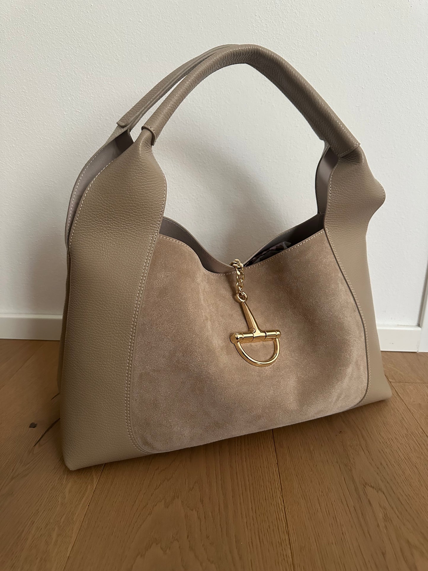 SVEVA suede- LARGE shoulder bag