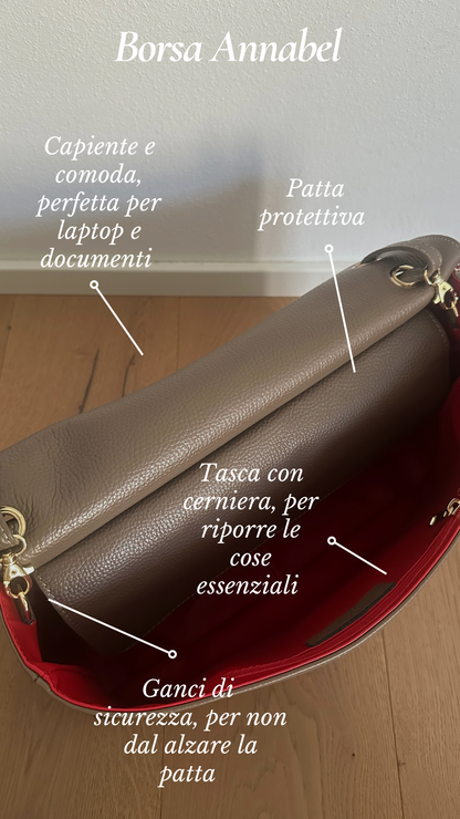 ANNABEL maxi camoscio- borsa a spalla