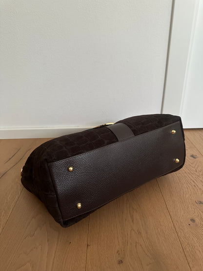 FIONA- shoulder bag camoscio stampa coccodrillo