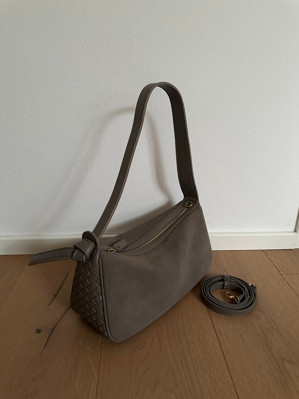 AISHA- camoscio e pelle intrecciata